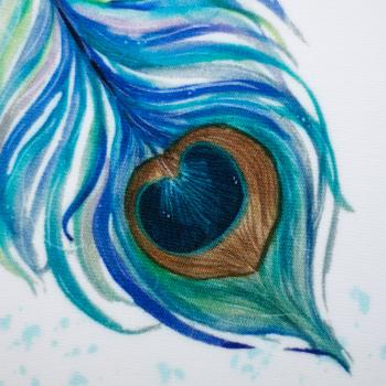 Preview: Viskose Feathers Blau/Grün auf Weiß von Christiane Zielinski by Swafing